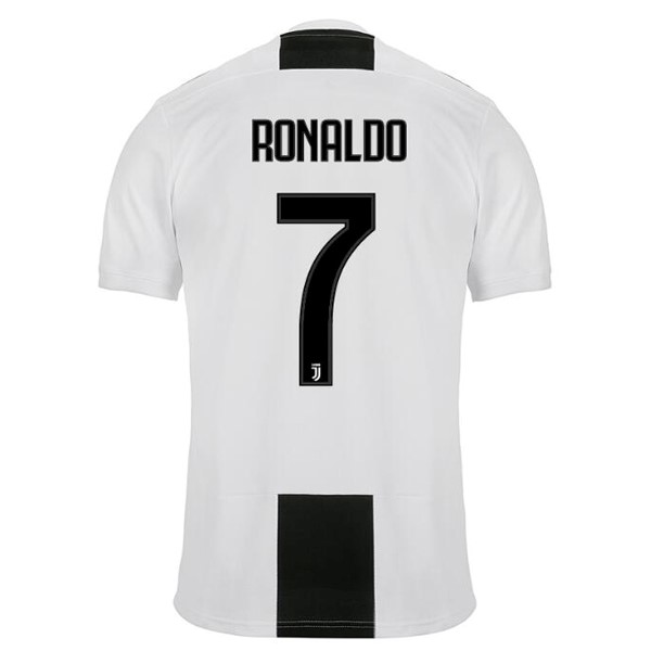 Camiseta Juventus Replica Primera Ropa Ronaldo 2018/19 Negro Blanco